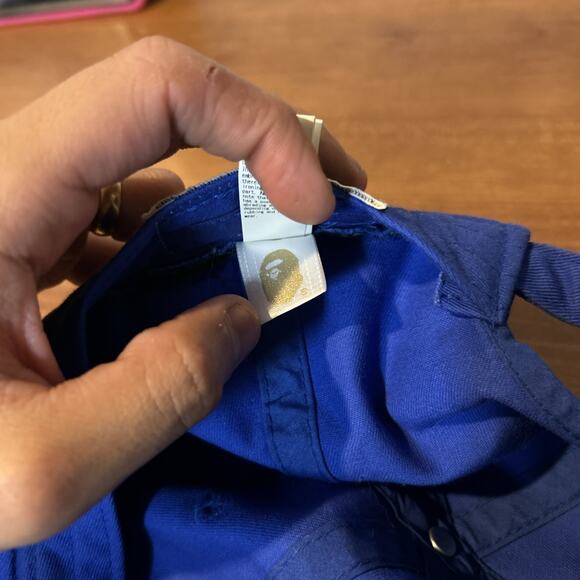 Bape A BATHING APE Strap Back Dad Hat Black Authentic - Picture 2 of 6